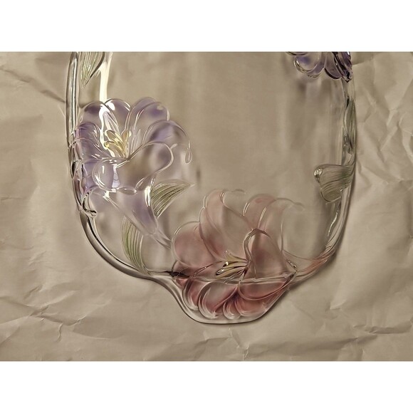 MIKASA Crystal Floral 12" Platter - Clear Glass - Picture 6 of 10